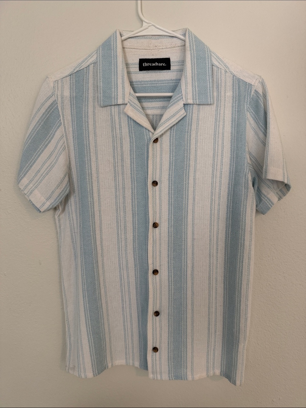 Threadbare Men’s Sky Blue & White Stripe Short-Sleeve Button-Down Shirt